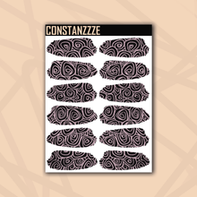 Load image into Gallery viewer, Pastel Swirlies Over Black Medium Swatch Sticker Sheet