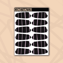 Load image into Gallery viewer, Pastel Stripes Over Black Medium Swatch Sticker Sheet