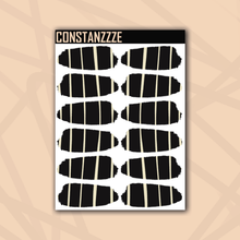 Load image into Gallery viewer, Pastel Stripes Over Black Medium Swatch Sticker Sheet