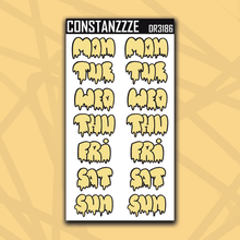 Load image into Gallery viewer, Jumbo 318 Drippy Days of the Week Sticker Sheet