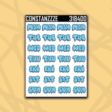Load image into Gallery viewer, 318 Drippy Days of the Week Sticker Sheet