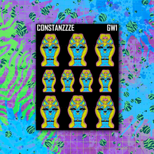 Load image into Gallery viewer, Neon Blue Go Wild Llama Sticker Sheet