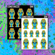 Load image into Gallery viewer, Neon Blue Go Wild Llama Sticker Sheet