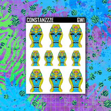 Load image into Gallery viewer, Neon Blue Go Wild Llama Sticker Sheet