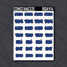 Load image into Gallery viewer, Bubble Letter Days of the Week Sticker Sheet
