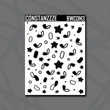 Load image into Gallery viewer, Black and White Celebration Confetti Sticker Sheet