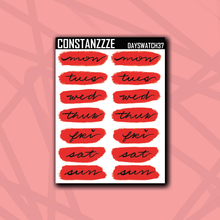 Load image into Gallery viewer, Dark Holiday Day Swatch Sticker Sheet