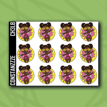 Load image into Gallery viewer, Fun in the Sun Chibi Floatie Sticker Sheet (Dark Skin Tone)