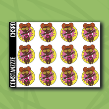 Load image into Gallery viewer, Fun in the Sun Chibi Floatie Sticker Sheet (Dark Skin Tone)