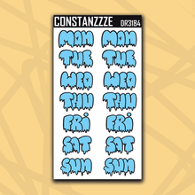 Load image into Gallery viewer, Jumbo 318 Drippy Days of the Week Sticker Sheet