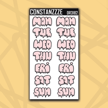 Load image into Gallery viewer, Jumbo 318 Drippy Days of the Week Sticker Sheet