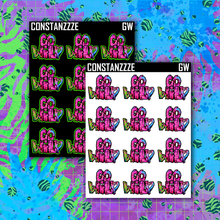 Load image into Gallery viewer, Neon Zombie Lettered Go Wild Sticker Sheet