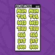 Load image into Gallery viewer, Jumbo Brights Drippy Days of the Week Sticker Sheet