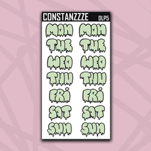 Load image into Gallery viewer, Jumbo Pastel Drippy Days of the Week Sticker Sheet