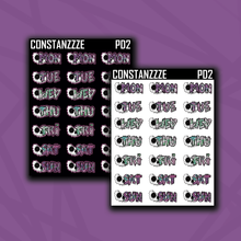 Load image into Gallery viewer, Half Skull Zombie Days of the Week Sticker Sheet