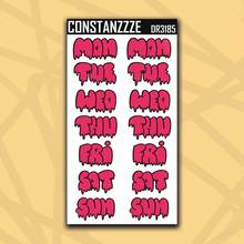 Load image into Gallery viewer, Jumbo 318 Drippy Days of the Week Sticker Sheet