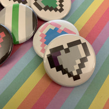 Load image into Gallery viewer, Pride Flag and Pixel Heart Buttons
