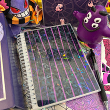 Load image into Gallery viewer, Traditional Purple Stripes On Black Reusable Sticker Book