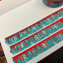 Load image into Gallery viewer, **OOPS** Teal Snowflake Red Drippie Foil Washi Tape