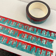 Load image into Gallery viewer, **OOPS** Teal Snowflake Red Drippie Foil Washi Tape