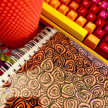 Load image into Gallery viewer, Traditional Orange Swirlies Reusable Sticker Book