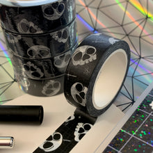 Load image into Gallery viewer, Black Skull Washi Tape 15mm