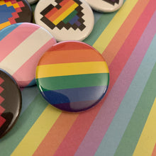Load image into Gallery viewer, Pride Flag and Pixel Heart Buttons
