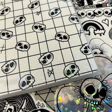 Load image into Gallery viewer, Skullie Pattern White Background Reusable Sticker Book