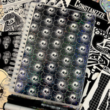 Load image into Gallery viewer, Black Skull Flower Pattern Reusable Sticker Book