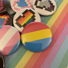 Load image into Gallery viewer, Pride Flag and Pixel Heart Buttons