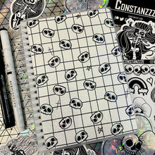 Load image into Gallery viewer, Skullie Pattern White Background Reusable Sticker Book