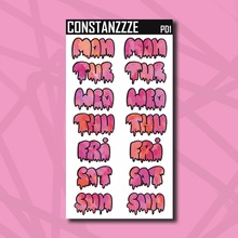 Load image into Gallery viewer, Jumbo Pride Drippy Days of the Week Sticker Sheet