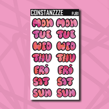 Load image into Gallery viewer, Jumbo Pride Bubble Days of the Week Sticker Sheet