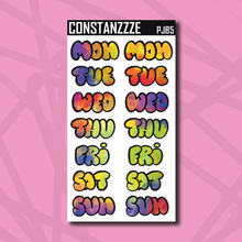 Load image into Gallery viewer, Jumbo Pride Bubble Days of the Week Sticker Sheet