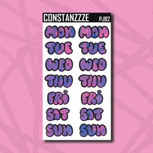 Load image into Gallery viewer, Jumbo Pride Bubble Days of the Week Sticker Sheet