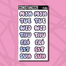 Load image into Gallery viewer, Jumbo Pride Bubble Days of the Week Sticker Sheet