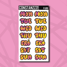 Load image into Gallery viewer, Jumbo Pride Bubble Days of the Week Sticker Sheet