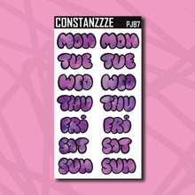 Load image into Gallery viewer, Jumbo Pride Bubble Days of the Week Sticker Sheet