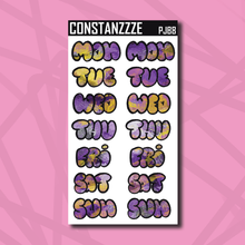 Load image into Gallery viewer, Jumbo Pride Bubble Days of the Week Sticker Sheet