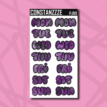 Load image into Gallery viewer, Jumbo Pride Bubble Days of the Week Sticker Sheet