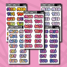 Load image into Gallery viewer, Jumbo Pride Bubble Days of the Week Sticker Sheet