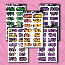 Load image into Gallery viewer, Jumbo Pride Bubble Days of the Week Sticker Sheet