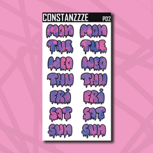 Load image into Gallery viewer, Jumbo Pride Drippy Days of the Week Sticker Sheet