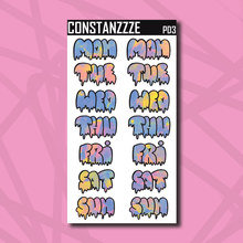 Load image into Gallery viewer, Jumbo Pride Drippy Days of the Week Sticker Sheet