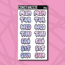 Load image into Gallery viewer, Jumbo Pride Drippy Days of the Week Sticker Sheet