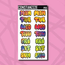 Load image into Gallery viewer, Jumbo Pride Drippy Days of the Week Sticker Sheet