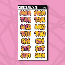 Load image into Gallery viewer, Jumbo Pride Drippy Days of the Week Sticker Sheet