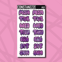 Load image into Gallery viewer, Jumbo Pride Drippy Days of the Week Sticker Sheet