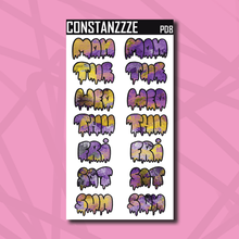 Load image into Gallery viewer, Jumbo Pride Drippy Days of the Week Sticker Sheet