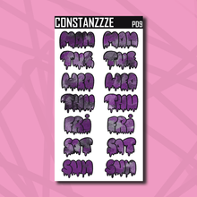 Load image into Gallery viewer, Jumbo Pride Drippy Days of the Week Sticker Sheet